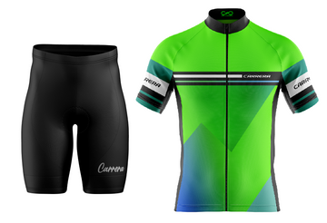 Uniforme Ciclismo Fit Corto - Verde Neon Manga Corta